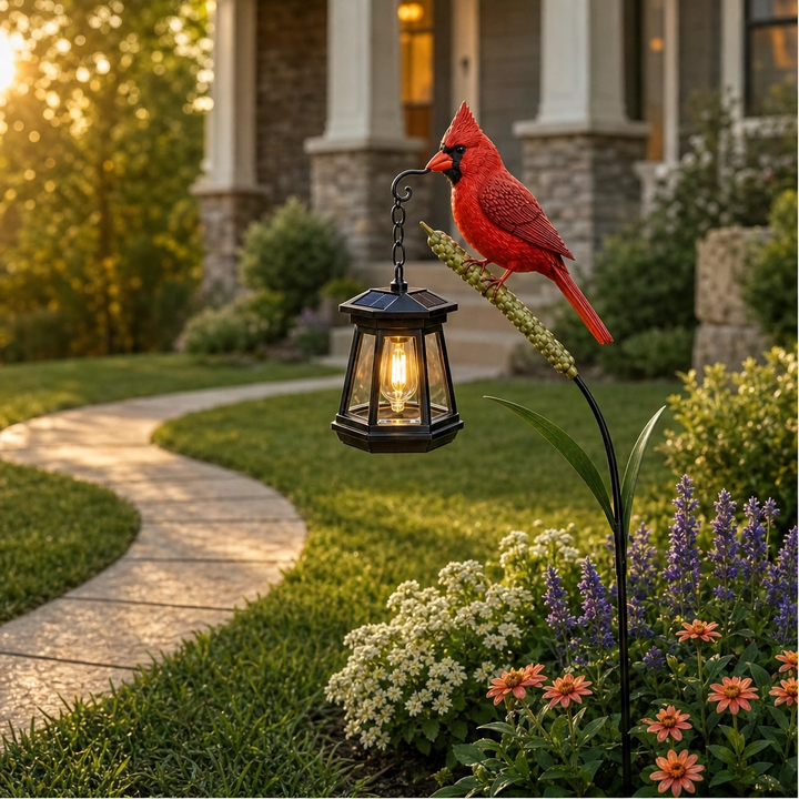 Emberwick – Solar Cardinal Lantern Garden Stake, Auto-On Warm Glow + 50% OFF
