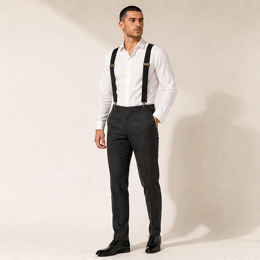 Bracewell – X-Back Hook-Clip Suspenders with Antique Bronze Buckles + 50% OFF