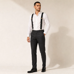 Bracewell – X-Back Hook-Clip Suspenders with Antique Bronze Buckles + 50% OFF
