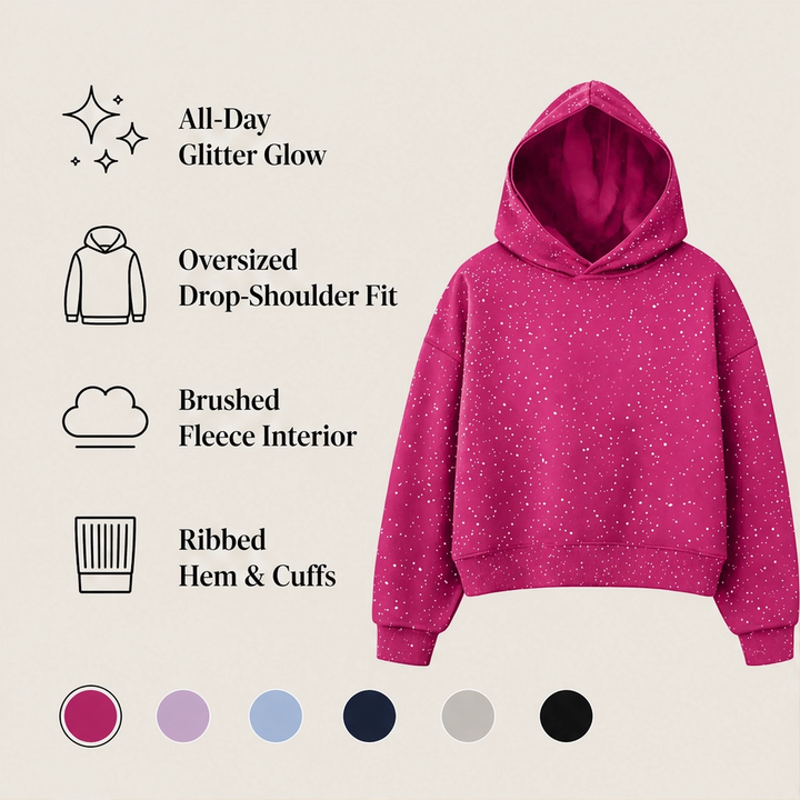 Duskglow – Rhinestone Sparkle Oversized Unisex Hoodie + 50% OFF