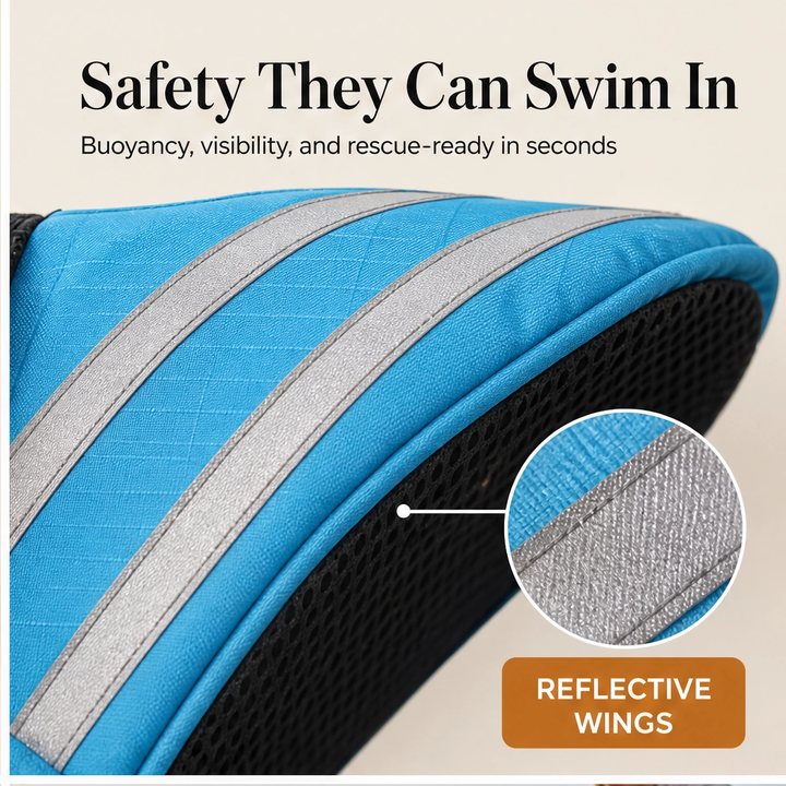 Seraphin – Angel Wing Dog Life Jacket with Head Float &amp; Rescue Handle + 50% OFF