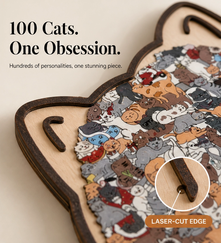 Birchpaw – Wooden Cat &amp; Dog Puzzle with Display Stand + 50% OFF