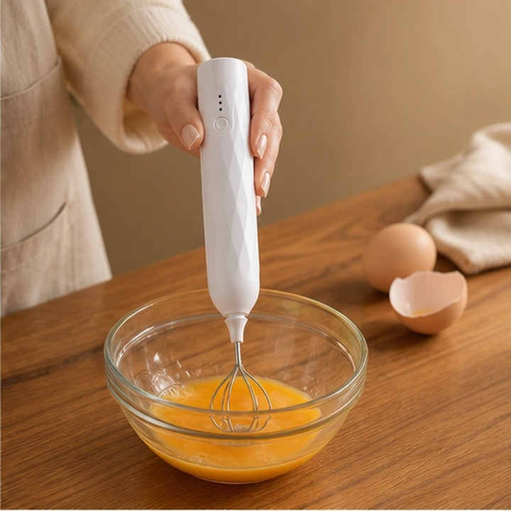Cremara – 3-Speed Rechargeable Handheld Milk Frother &amp; Whisk Set + 50% OFF