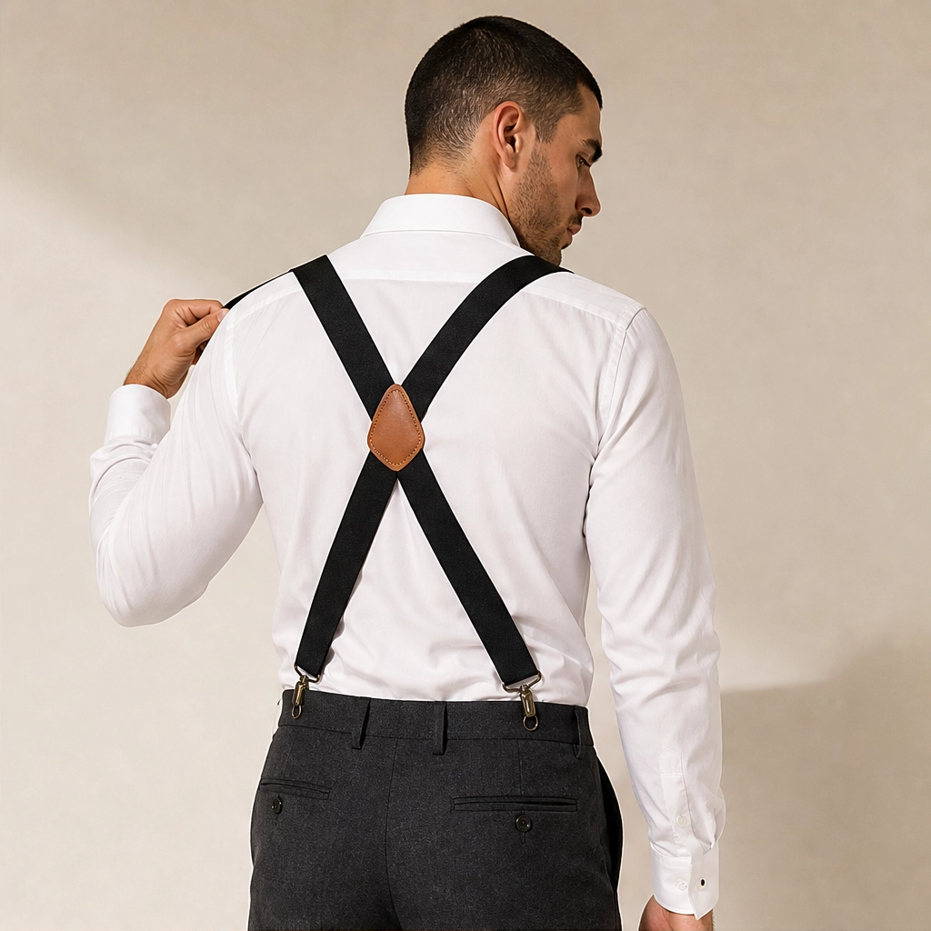 Bracewell – X-Back Hook-Clip Suspenders with Antique Bronze Buckles + 50% OFF