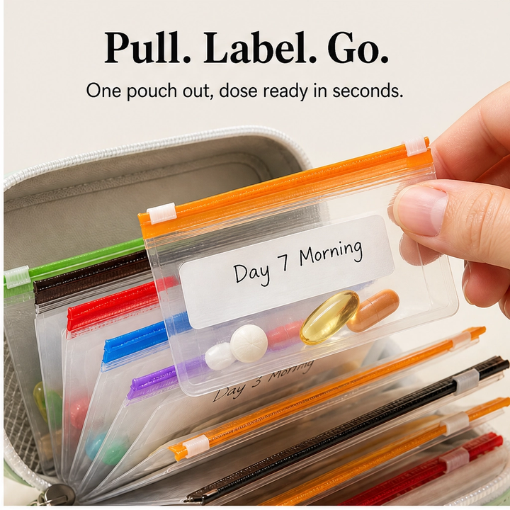 Sagevault – Waterproof 14-Pouch Binder Pill &amp; Vitamin Organizer for Travel + 50% OFF