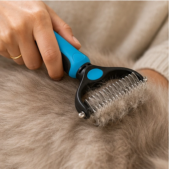 Furrow – Double-Sided Undercoat Rake &amp; Dematting Brush for Dogs and Cats + 50% OFF