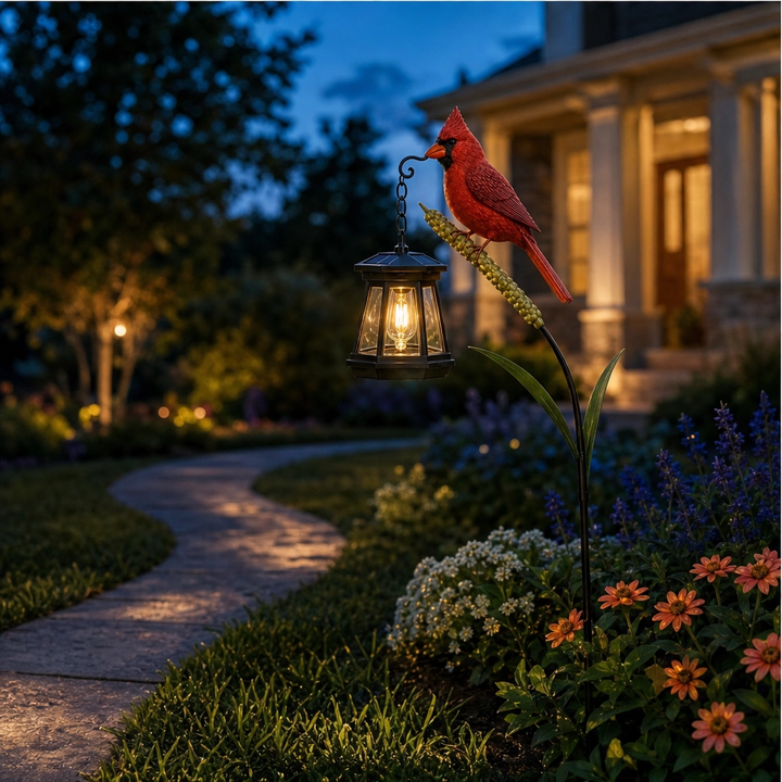 Emberwick – Solar Cardinal Lantern Garden Stake, Auto-On Warm Glow + 50% OFF