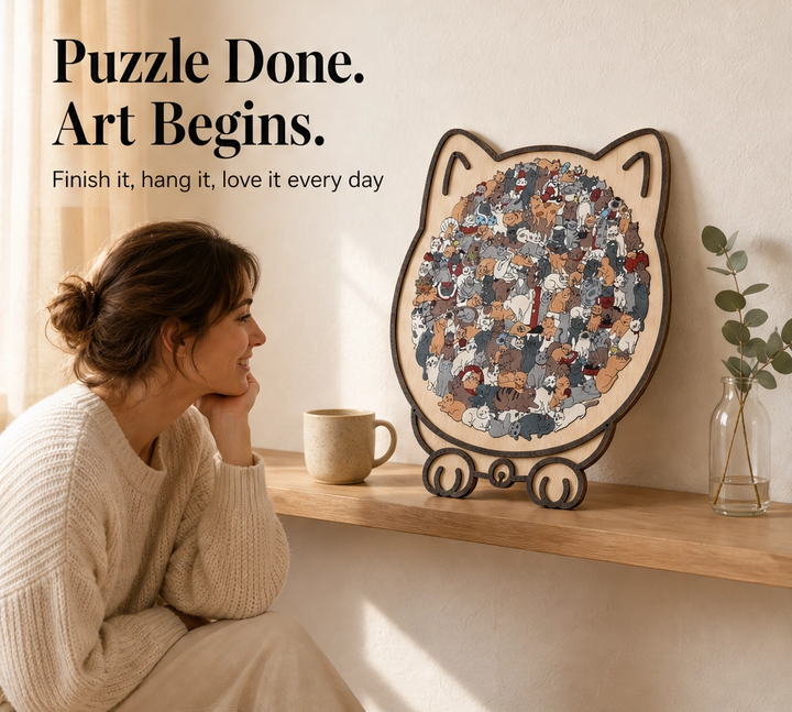 Birchpaw – Wooden Cat &amp; Dog Puzzle with Display Stand + 50% OFF