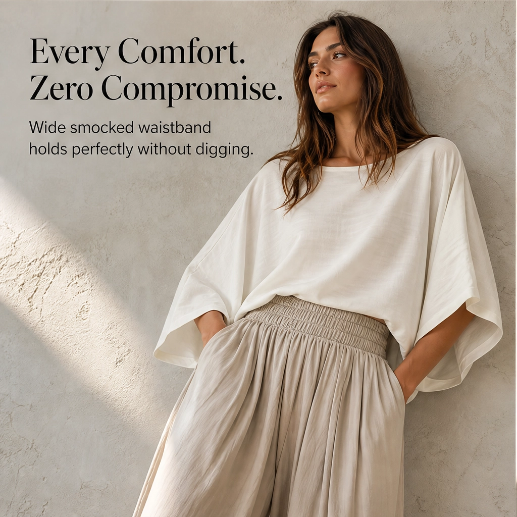 Rivelle – Batwing Top &amp; Wide-Leg Two-Piece Lounge Set + 50% OFF