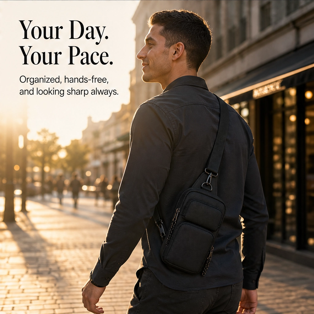 Roven – Hands-Free Water-Resistant Sling Bag for Men + 50% OFF
