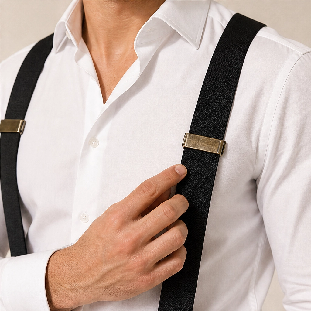 Bracewell – X-Back Hook-Clip Suspenders with Antique Bronze Buckles + 50% OFF