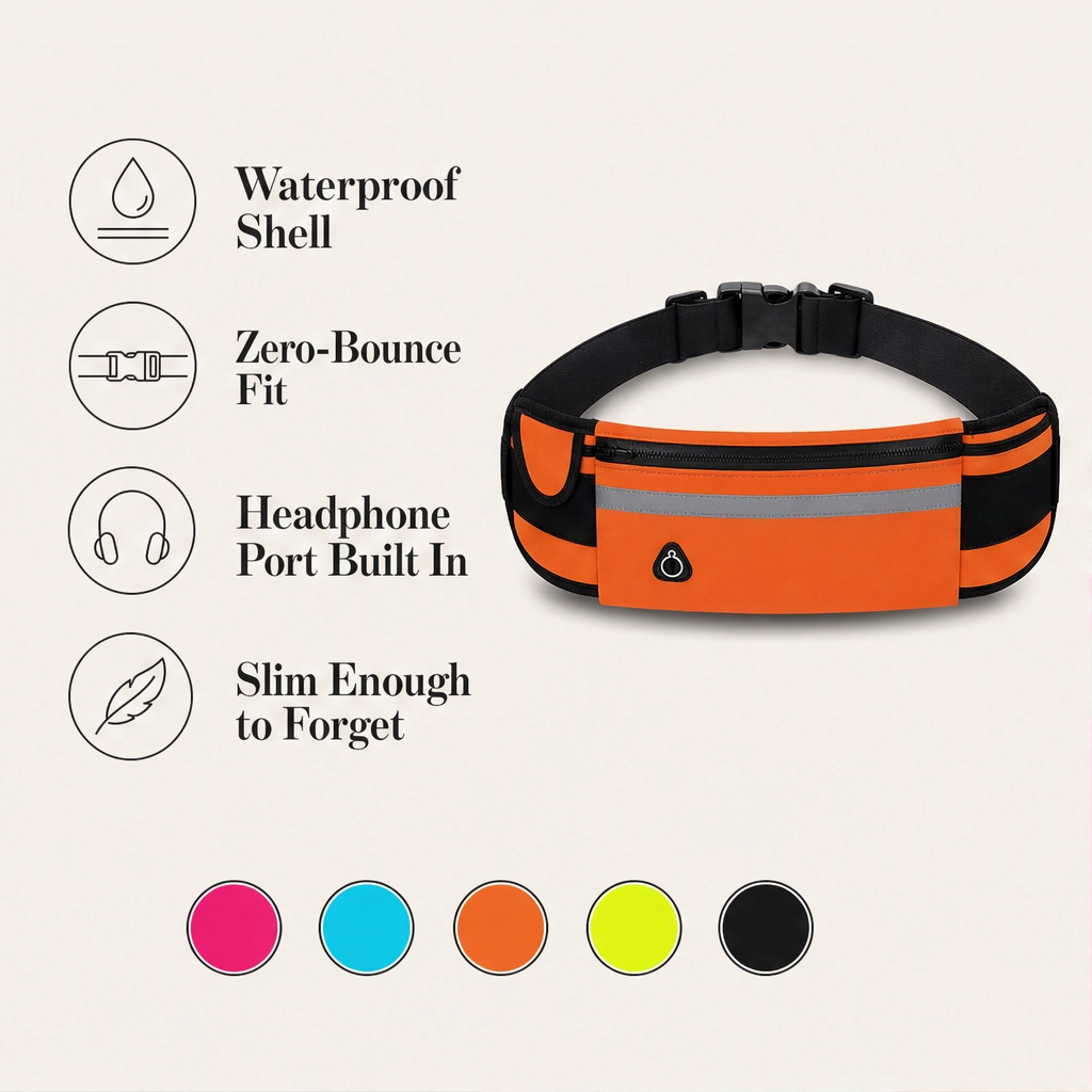Stryda – Slim No-Bounce Waterproof Running Belt &amp; Phone Holder + 50% OFF