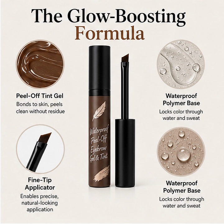 Sabline – Peel-Off Waterproof Brow Tint, 5 Shades with Angled Brush + 1+1 FREE