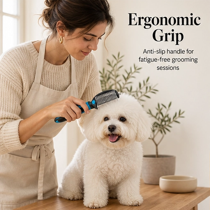 Furrow – Double-Sided Undercoat Rake &amp; Dematting Brush for Dogs and Cats + 50% OFF
