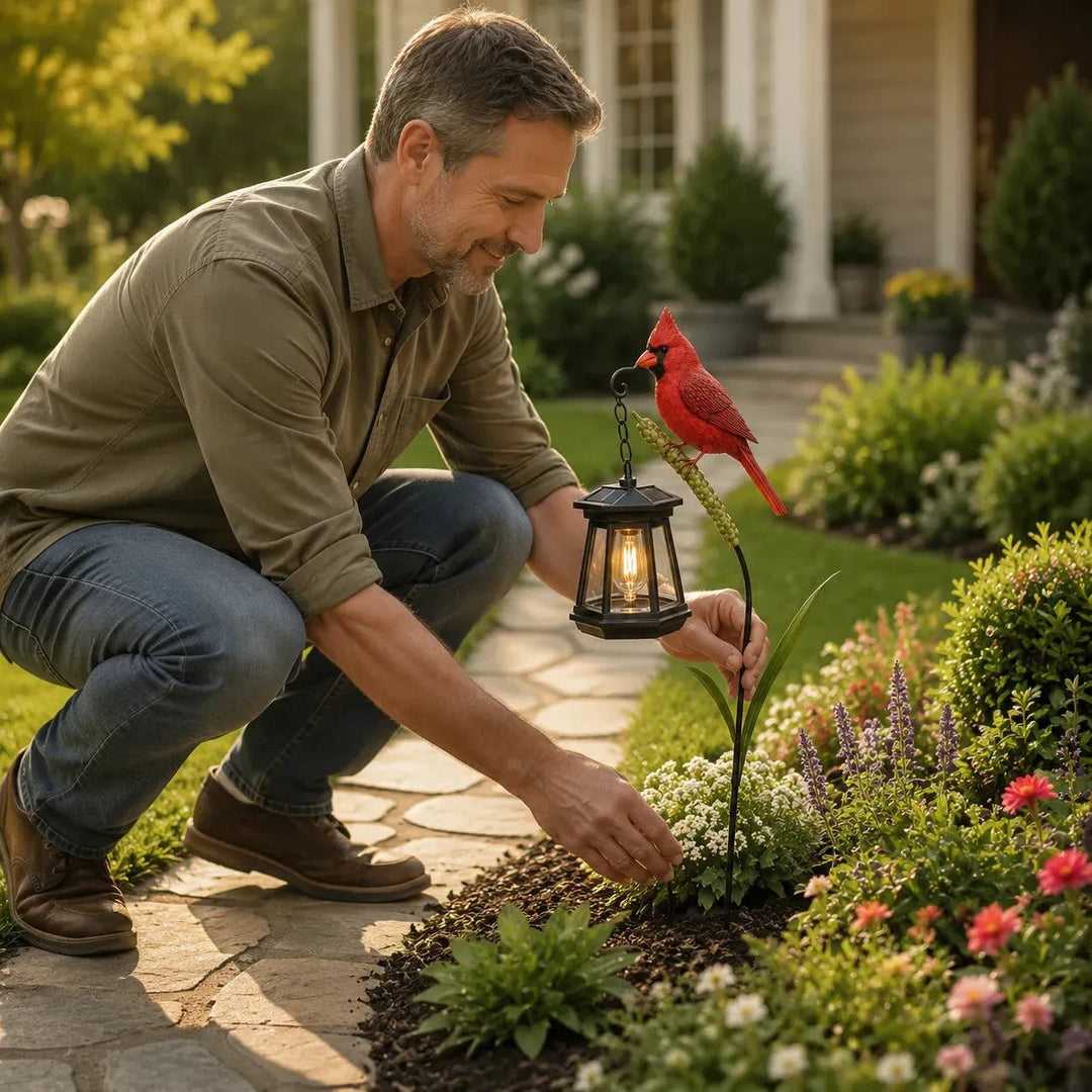 Emberwing – Solar Cardinal Lantern Garden Stake + 50% OFF