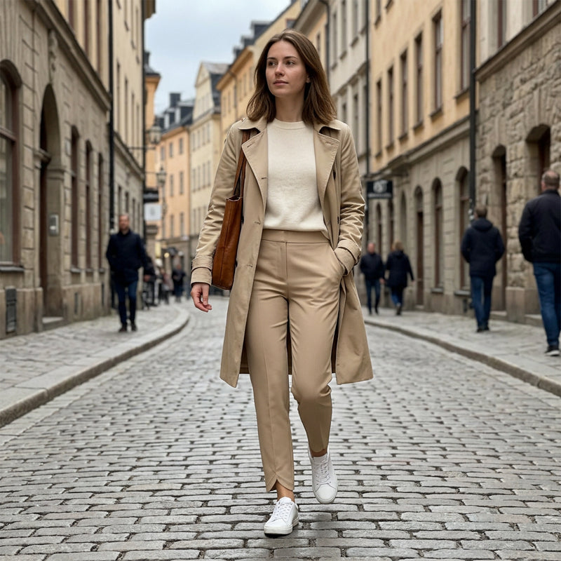 Vindra – Lightweight High-Waisted Zip-Pocket Ankle Trousers + 50% OFF