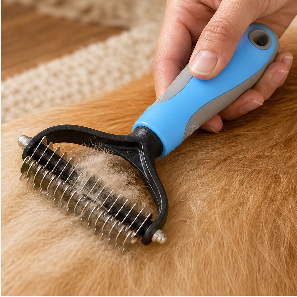 Furvana – 2-in-1 Dematting &amp; Deshedding Comb for Dogs &amp; Cats + 50% OFF