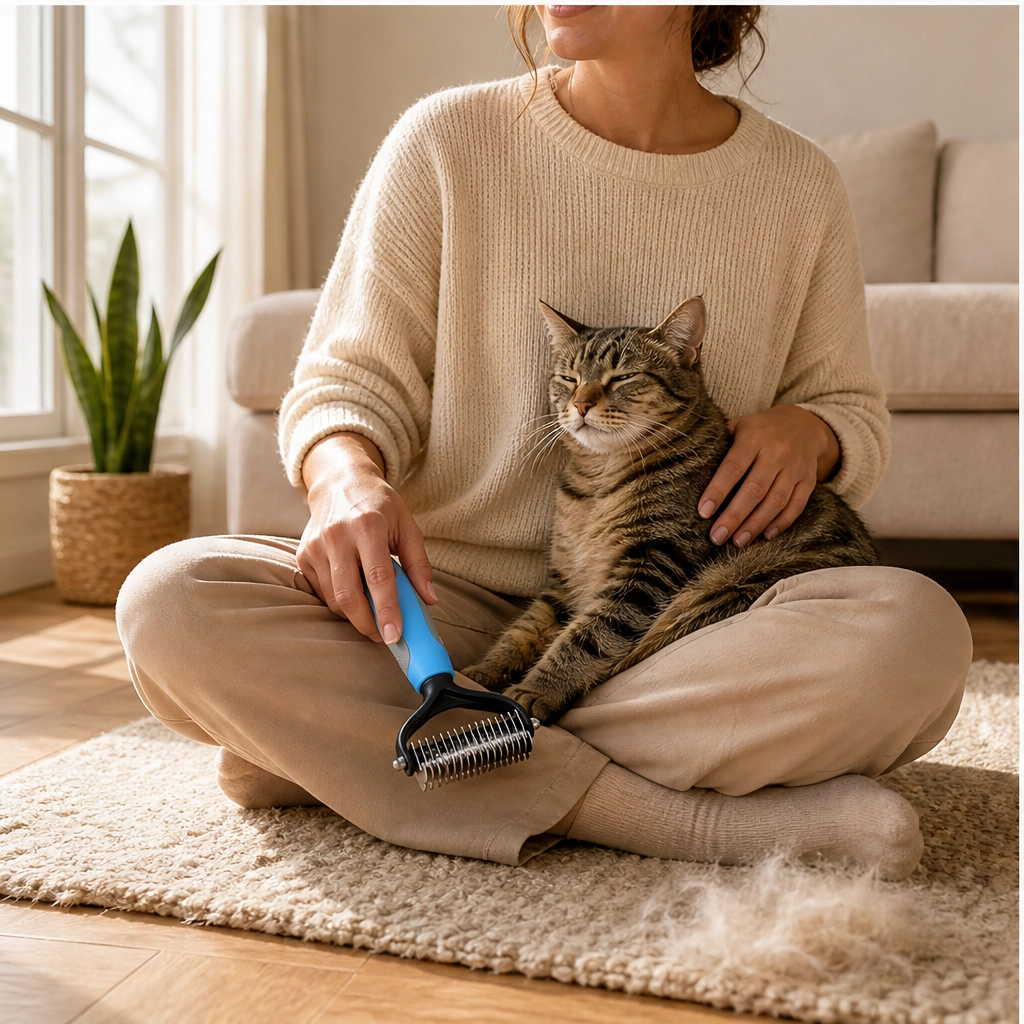Furvana – 2-in-1 Dematting &amp; Deshedding Comb for Dogs &amp; Cats + 50% OFF