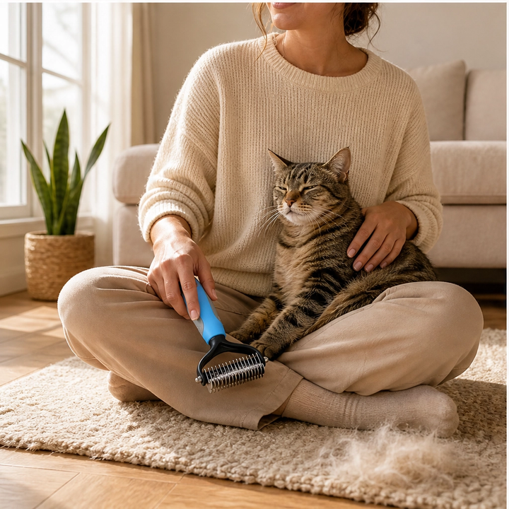 Furvana – 2-in-1 Dematting &amp; Deshedding Comb for Dogs &amp; Cats + 50% OFF