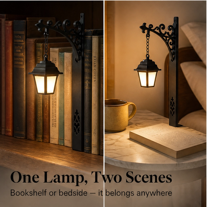 Emberwick – Vintage Streetlamp Bookend with Warm LED Glow + 50% OFF