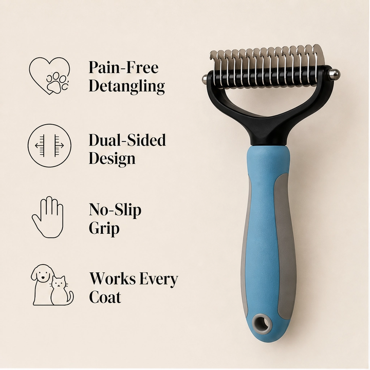 Furvana – 2-in-1 Dematting &amp; Deshedding Comb for Dogs &amp; Cats + 50% OFF