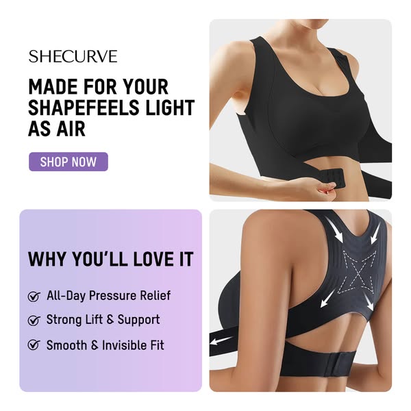 Arcelle – Front-Closure Cross-Back Wireless Posture Bra + 50% OFF