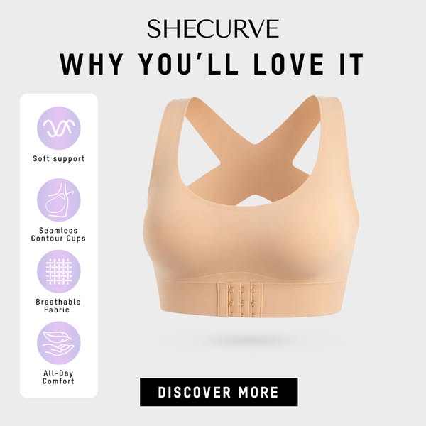 Arcelle – Front-Closure Cross-Back Wireless Posture Bra + 50% OFF