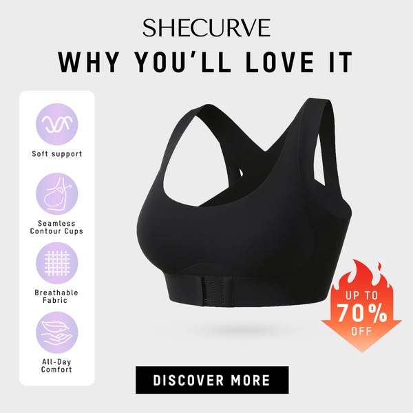 Arcelle – Front-Closure Cross-Back Wireless Posture Bra + 50% OFF