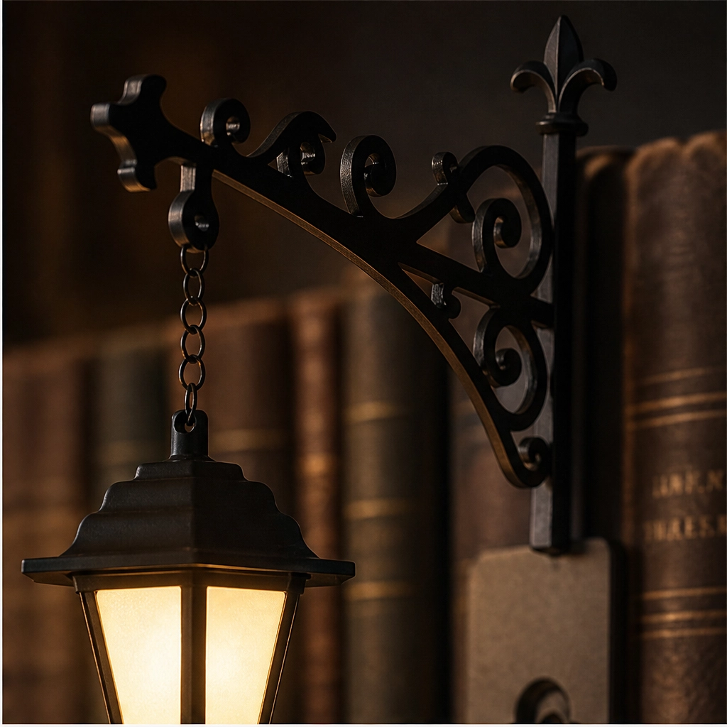 Emberwick – Vintage Streetlamp Bookend with Warm LED Glow + 50% OFF