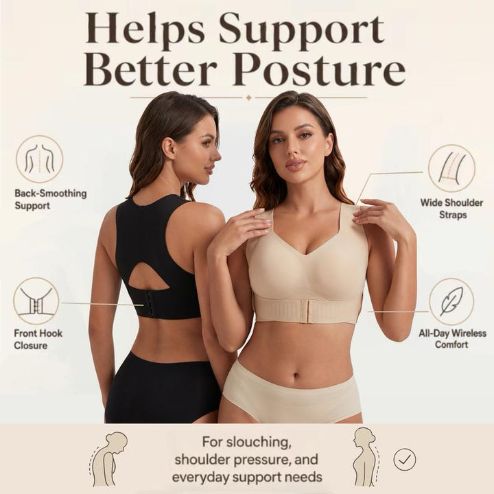 Arcelle – Front-Closure Cross-Back Wireless Posture Bra + 50% OFF