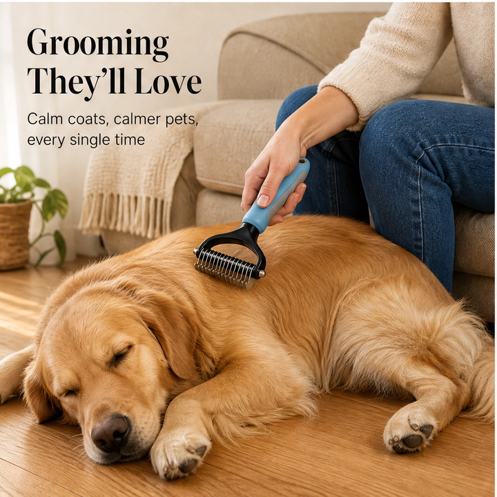 Furvana – 2-in-1 Dematting &amp; Deshedding Comb for Dogs &amp; Cats + 50% OFF
