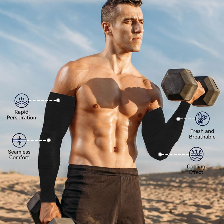 Solvra – UPF 50+ Cooling Compression Arm Sleeves + 50^ OFF