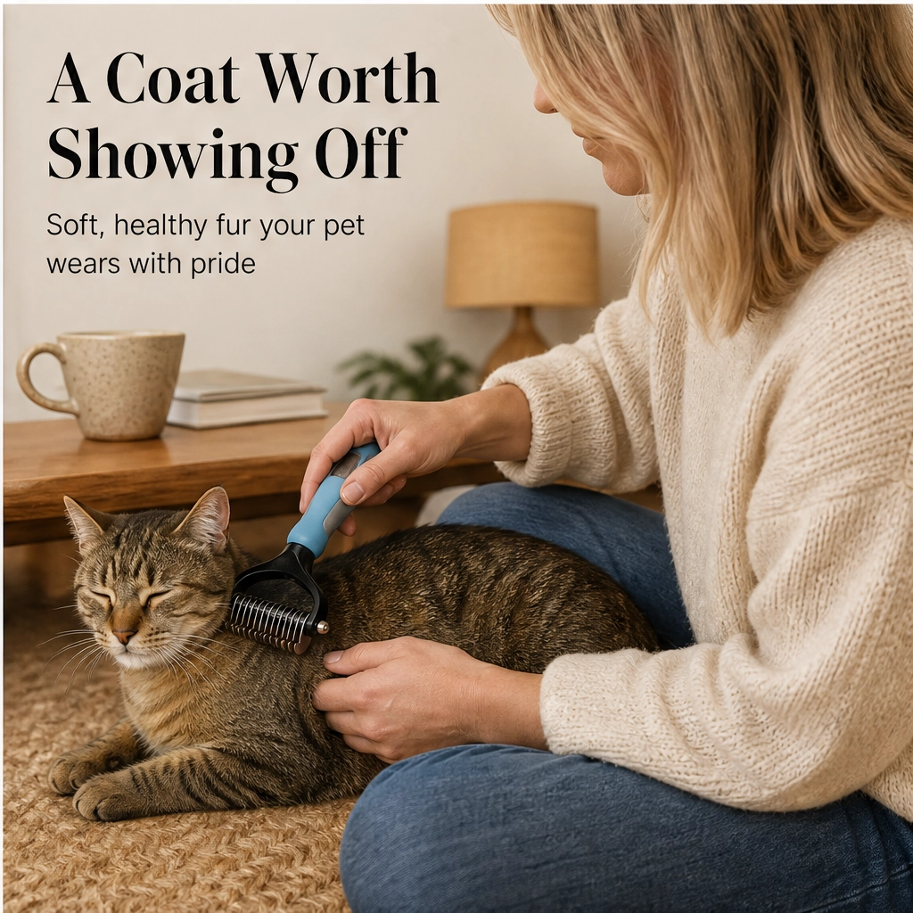 Furvana – 2-in-1 Dematting &amp; Deshedding Comb for Dogs &amp; Cats + 50% OFF