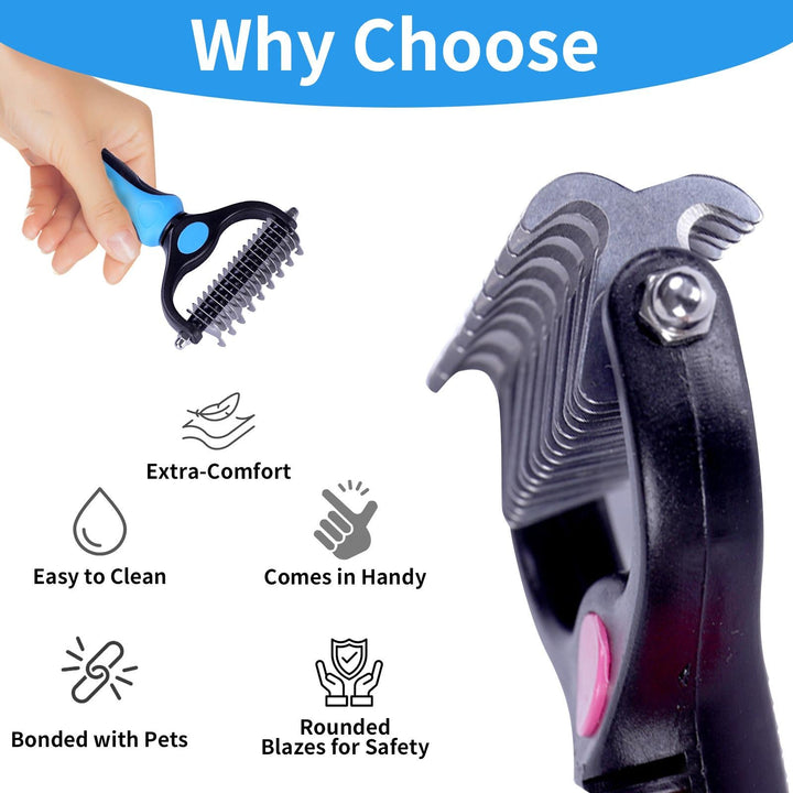 Furrow – Double-Sided Undercoat Rake &amp; Dematting Brush for Dogs and Cats + 50% OFF