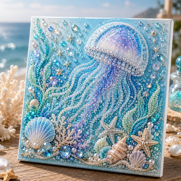 Nacre – Sparkling 3D Pearl Mosaic Ocean Art DIY Kit, 12×12 in + 50% OFF