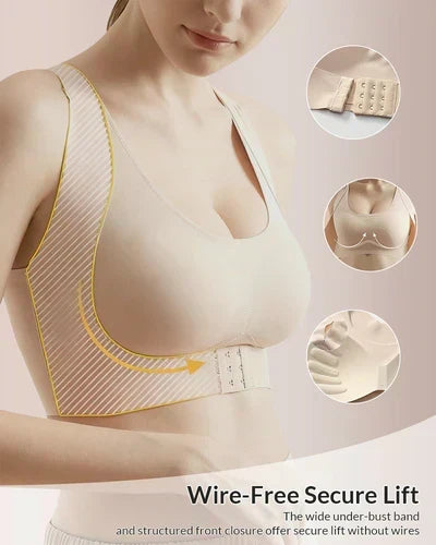 Arcelle – Front-Closure Cross-Back Wireless Posture Bra + 50% OFF