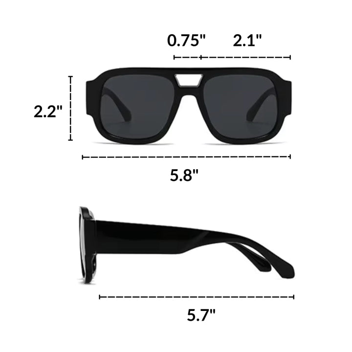 Ambré™ – Oversized Square Tortoiseshell Sunglasses with UV400 Protection + 1+1 FREE