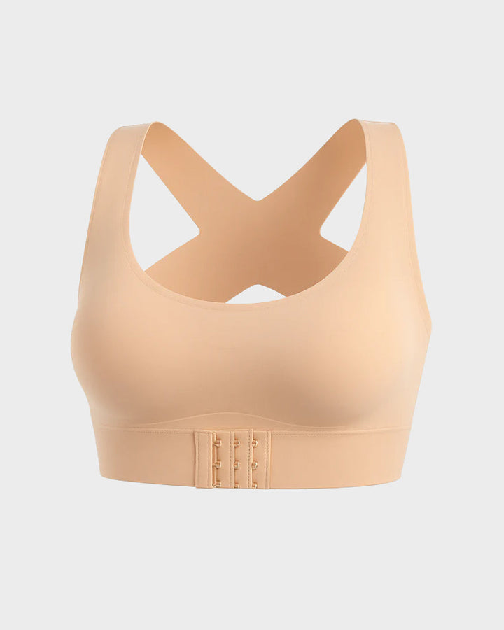 Arcelle – Front-Closure Cross-Back Wireless Posture Bra + 50% OFF