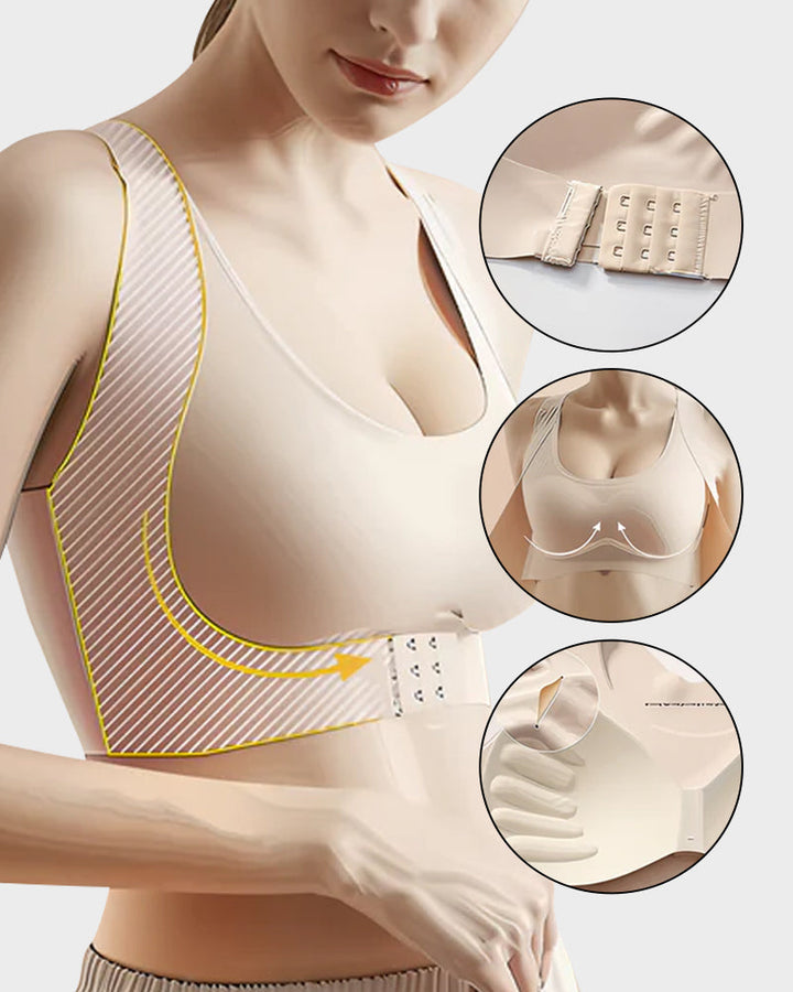 Arcelle – Front-Closure Cross-Back Wireless Posture Bra + 50% OFF