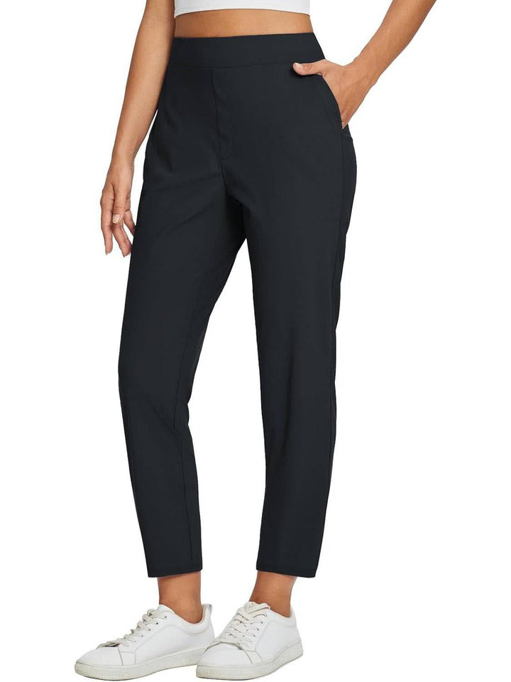 Vindra – Lightweight High-Waisted Zip-Pocket Ankle Trousers + 50% OFF