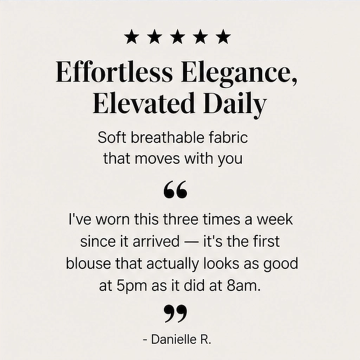 Drapelle – Relaxed V-Neck 3/4 Sleeve Blouse + 50% OFF