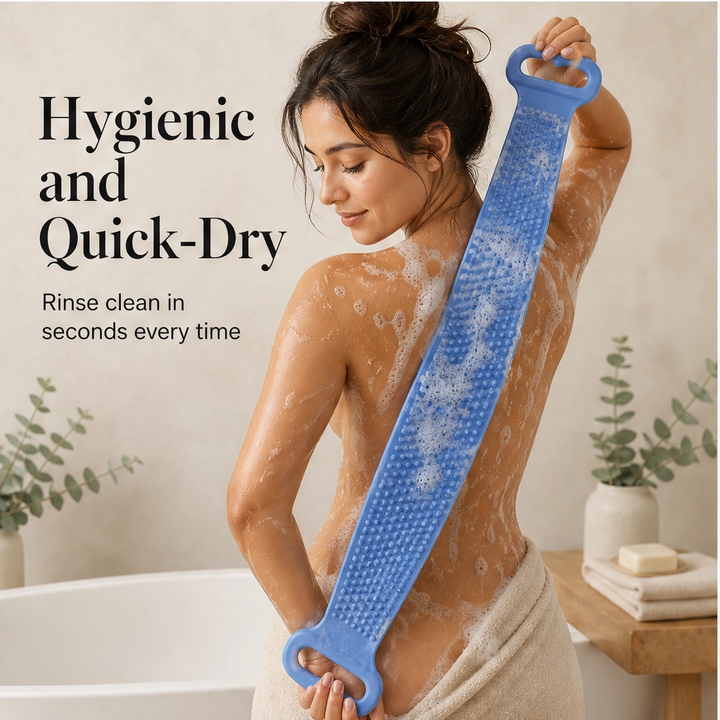 Verglow – Dual-Sided Silicone Back Scrubber &amp; Body Massage Strap + 50% OFF