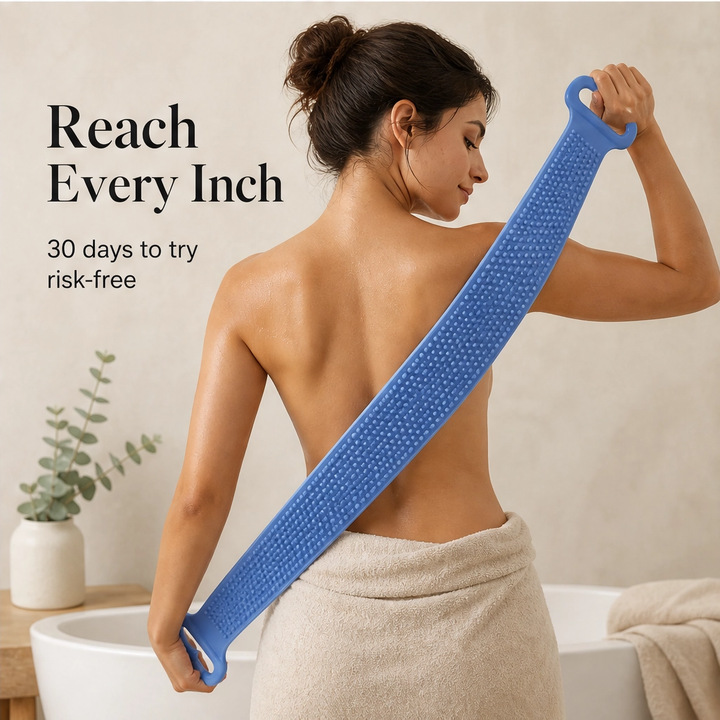Verglow – Dual-Sided Silicone Back Scrubber &amp; Body Massage Strap + 50% OFF