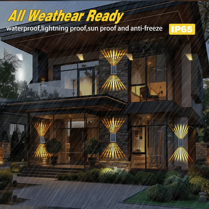 The AuraBeam Solar Wall Lights - Auto-Charged, Night-Bright, and  Dazzling Light Effects + 50% OFF