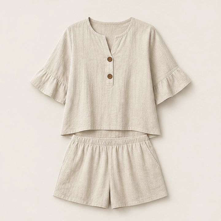 Sundale – Ruffle Sleeve Top &amp; Shorts Two-Piece Summer Set + 50% OFF