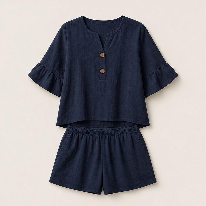 Sundale – Ruffle Sleeve Top &amp; Shorts Two-Piece Summer Set + 50% OFF