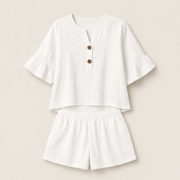 Sundale – Ruffle Sleeve Top &amp; Shorts Two-Piece Summer Set + 50% OFF