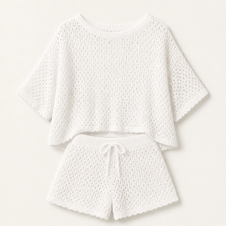 Solmara – Breezy Open-Knit Two-Piece Summer Set + 50% OFF