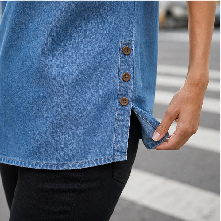 Willowmar – Soft Breathable Faux-Denim Short Sleeve Top for Women + 50% OFF