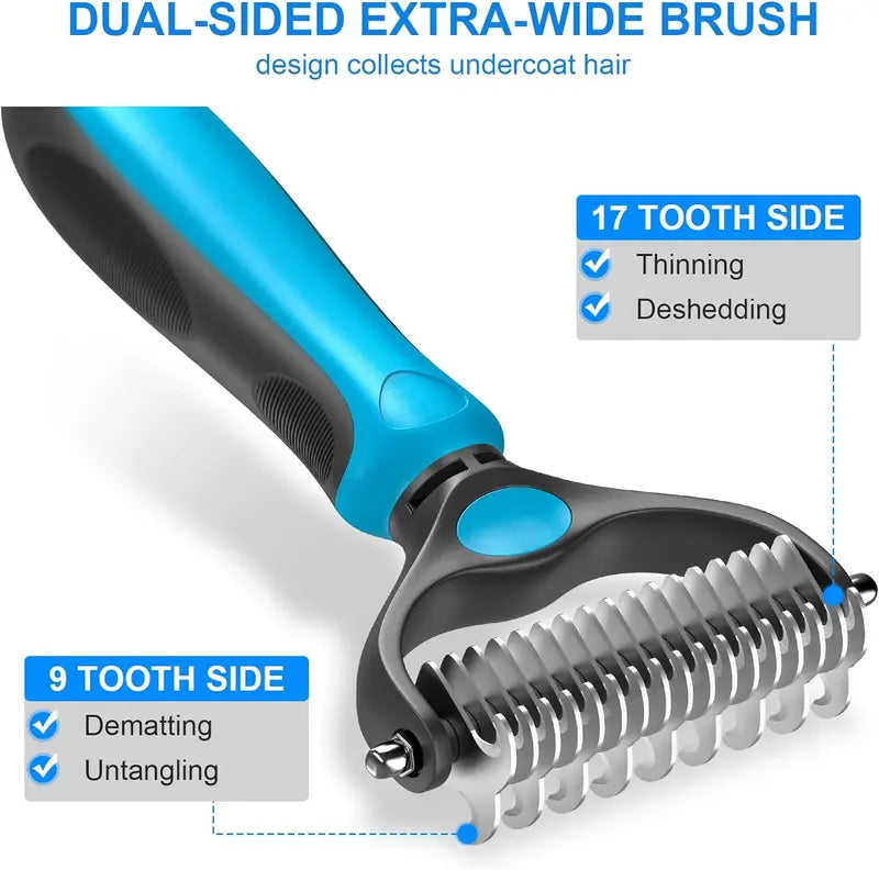Furrow – Double-Sided Undercoat Rake &amp; Dematting Brush for Dogs and Cats + 50% OFF